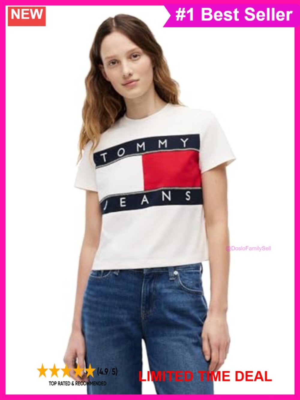 Cotton Graphic Crewneck Short Sleeve T-Shirt Flag Logo Regular Fit Casual